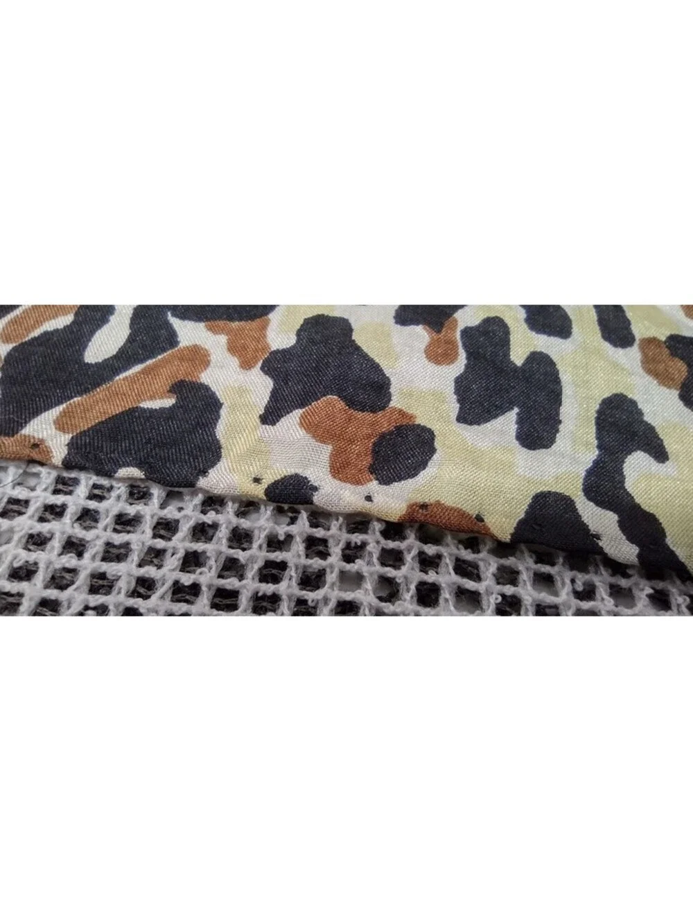 Vintage 50s 60s Silk Leopard Scarf Handkerchief 17 inches UNISEX Mod Rockabilly